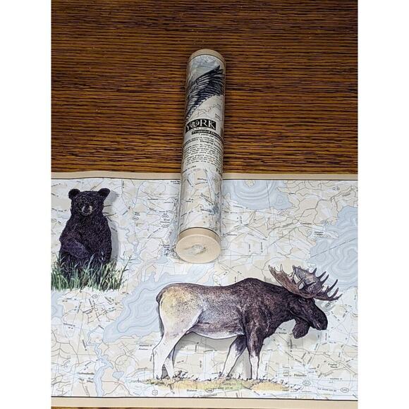 York Wallpaper Border NEW Prepasted Moose Bear Duck Fish Map 2 Rolls/5 Yards Ea - Picture 2 of 6